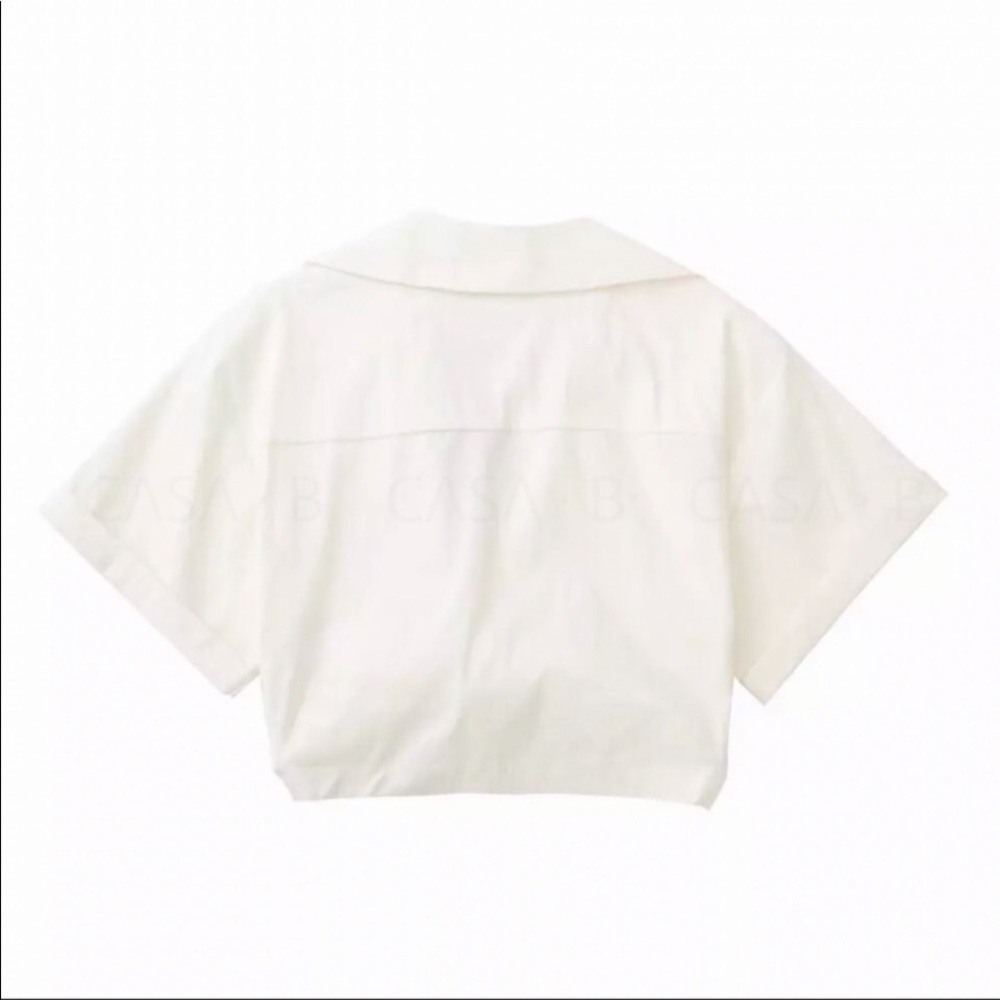 5⭐️BESTSELLER CASA B| The Christy Twist Front Collared Crop Blouse - Picture 8 of 10